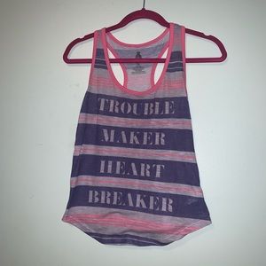 Trouble Maker Heart Breaker Stripped Tank Top